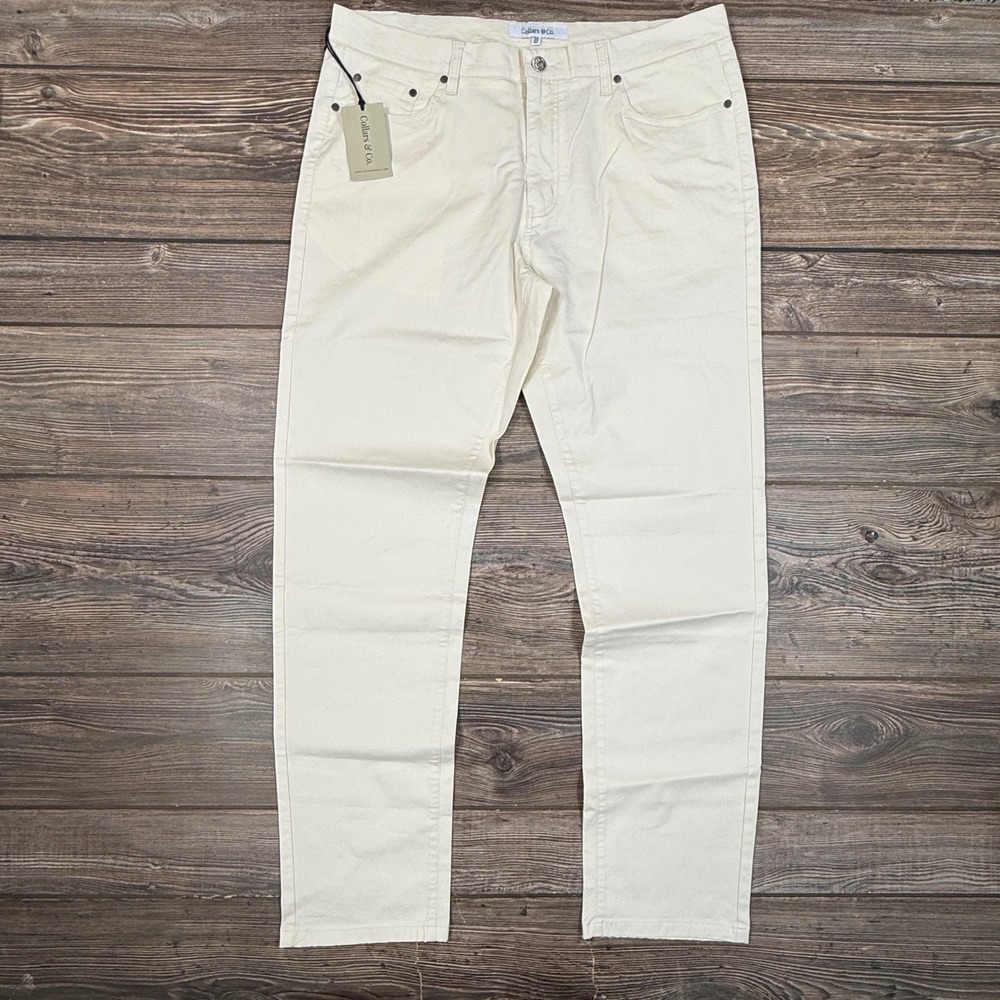 Collars & Co Mens Size 36x32 CEO 5-Pocket Pants Stone Tan Casual NWT - Picture 4 of 9
